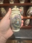 Thomas Kinkade Spice Of Life Porcelain   Wood Spice Jar Rack Set  4-shelf