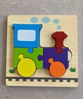 Wooden Toddler Puzzle Set - 6 X 6 X 3 8 In - 3 Puzzles