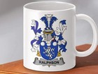 Ralphson Family Crest Heraldic Coat Of Arms Mug