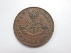 1852 Bank Of Upper Canada Half Penny Token Dragon Au Q3ef
