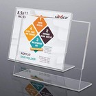  Acrylic Sign Holder 8 5x11 Inches Pack Landscape  Slant Back Clear Paper 3