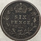 1896 6 Pence Uk Xf