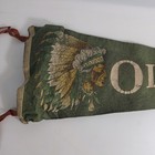 Vtg Olean New York Souvenir Travel Pennant Indian Chief Headdress Green Felt 25 