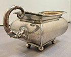 Antique Vintage Silver Plate   Gold Gilt Creamer Ornate Handle