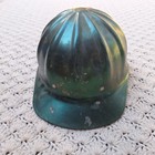 Vtg Superlite By Fibre Metal Aluminum Logger Hard Hat Green W  Liner