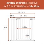Hauck 59728 Open N Stop Kd Pressure Fit With 3 5 Inch Extension Baby Gate  White