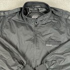 Members Only Jacket Mens Xl Black Iconic Racer Bomber Coat Zip Band Collar Lined