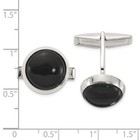 Sterling Silver Polished Round Onyx Cuff Links Gift For Mens 10 4 Gram