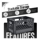 Juggernaut Storage 24qt Plastic Heavy-duty Milk Crate  Black