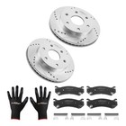 Front Drilled Brake Rotors ceramic Pads Set For Chevrolet Tahoe 2000-06 S-55054