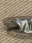Vintage Sterling Silver Shark Maritime Belt Buckle - 4 5    X 2    - Weighs 48 Grams