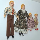 Vintage  Lundby Dollhouse Caco Family Dolls 4 Thread Wrapped Flexible People