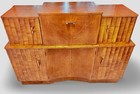 1930   s Art Deco Fluted Burr Walnut Cocktail Bar Server