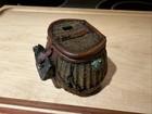 Vintage Fishing Creel Trinket Box Wicker Basket Fish 3d P s c  Mark