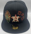 Houston Astros New Era Fitted Hat Cap 59fifty Side Patch Black Mlb New With Tags