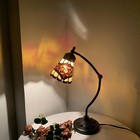 L10870 Tiffany Style Stained Glass Table Lamp Night Light With Swing Arm Base   