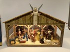 Vtg Louis Marx   Co Lighted Nativity Set W  Metal Stable   Box Rare