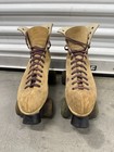 Riedell Tan Suede Roller Skates 130 M Sz 9 Sure Grip Aerobic Wheels Made In Usa