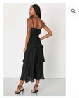 Lulu s Crush Cascading Black Tiered Boussier Midi  Sweetheart Dress