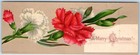 1877 L  Prang Victorian Christmas Card Carnations Floral Chromolithograph Vtg