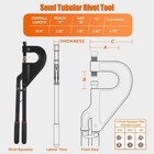 Hand Rivet Squeezer Set  Semi-tubular Tool With Adjustable Gap 1 2 