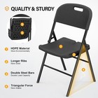 2 Pcs 33 h Commercial Contoured Folding Plastic Chairs Set Steel Frame Black
