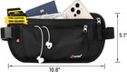 Money Belt - Passport Holder Security Hidden Slim Travel Wallet Fanny Pack With 