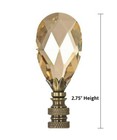 Stephanov Large Champagne Crystal Teardrops Lamp Finial Antique Brass 2 85 h
