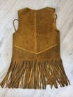 Vintage  Suede Genuine Leather Fringe Western Vest