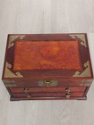                             Luxury Chinese Classical Rosewood Burl Wood Jewelry Trinket Chest Case