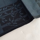 Bamboo Letter  a 14x38 Indigo Mud Dyed Hand Woven Oshima Kimono Silk Fabric Ov19