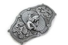 Men Long Silver Metal Rodeo Horse Belt Buckle Western Fashion Cowboys Ride Biker