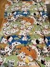 Vintage 101 Dalmatians Top Flat Twin Bed Sheet Puppies Playtime Disney Fun 75x39