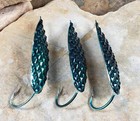 3 Pro Diamond Weedless Spoons Green Size 1-1 8 Oz Troll Cast Jigging Twitch 