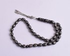 Vintage Black Coral Yusr Prayer Beads-silver Inlays-makawy-islamic Muslim Tasbih