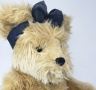 20  Fao Schwarz Sitting Brown Teddy Bear W  Black Bow Stuffed Animal Plush Toy