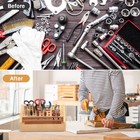 Bamboo Screwdriver Organizer Rack  Desktop Hand Tools Storage Holder With Drawer