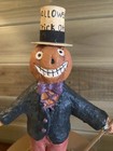 Happy Halloween Trick Or Treat Pumpkin Jack O Lantern Man Paper Mache Box W  Lid
