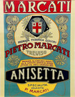 Original Vintage Pietro Marcati Anisetta Poster - 1901 Treviso  Italy - Rare Art
