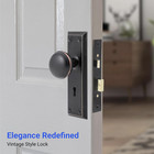 Mortise Lock Set - Complete Vintage Door Knob Replacement Kit 2 Facia 2 Keys
