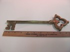 Vintage Large Solid Brass Barrel Ornate 10 5    Skeleton Key