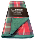 Lauren Ralph Lauren  2  Kitchen Drying Mats Red Green Plaid16 X 22 Polyester Nwt