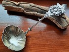 Sterling Silver Aesthetic Applied Sunflower Ladle With Stippled   Engraved Bowl