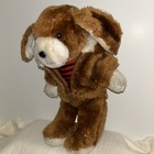Vtg Avon 12  Teddy Bear Stuffed Plush Stuffed Zip Jacket Striped T Shirt Hood