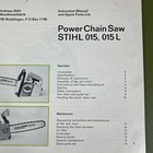 Oem Stihl 015 015l Power Chainsaw Instruction Spare Parts-owner s Manual
