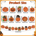 L1rabe Halloween Vintage Pumpkin Banners - 4pcs Retro Orange Hanging    