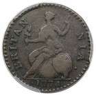 1774 Machin s Mills Halfpenny  Rare Vlack 7-74a  R6-  Pcgs Vf30