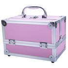 Aluminum Makeup Train Case Jewelry Box Cosmetic Organizer With Mirror 9 x6 x6 