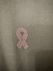 Nwot Gt Performance Sz L Black Scrub Top   Pink Rhinestone Breast Cancer Ribbon