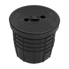 6 6   18 Gallon Sump Basin Perforated Sump Pump Basin With Lid Pp Black Drainage